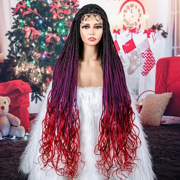 9x6 Ombré Box Braids Lace with Curly Ends - Picture 3 of 3